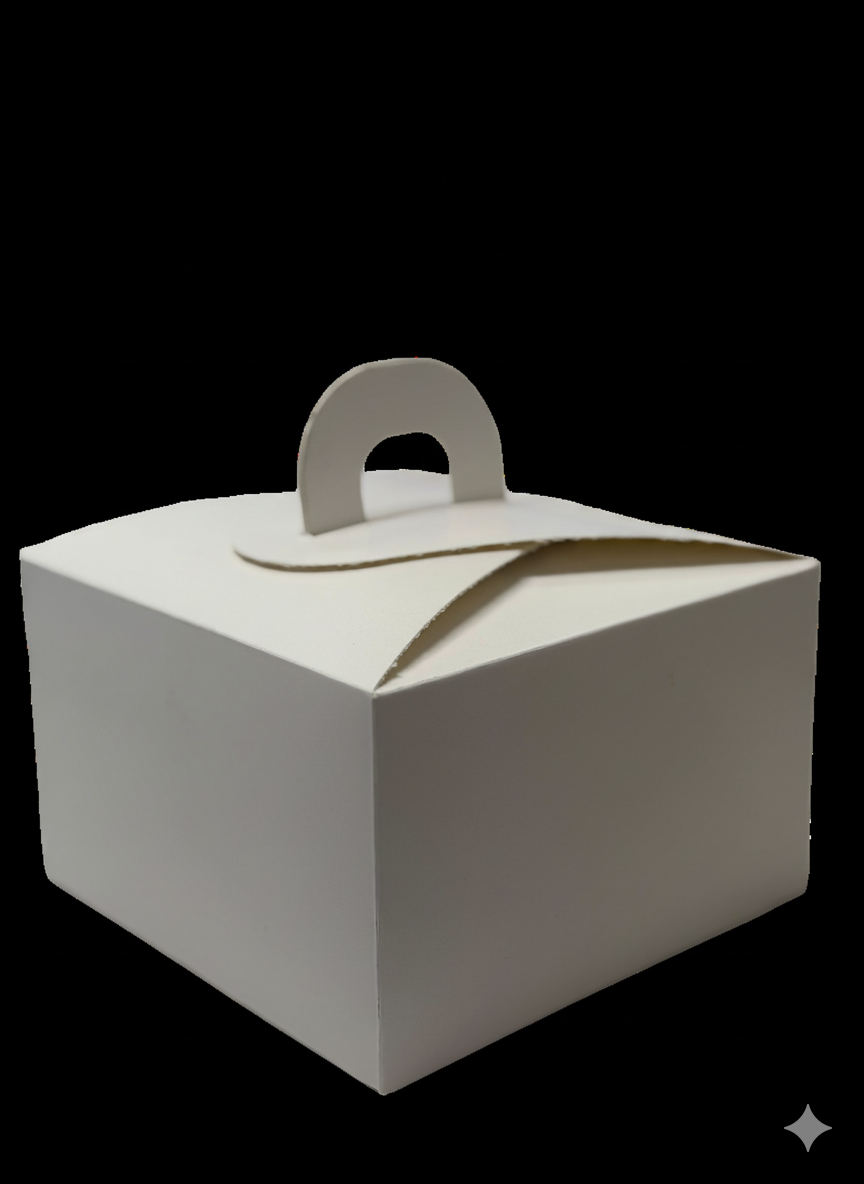 קרטון לבן להמבורגר עם ידית