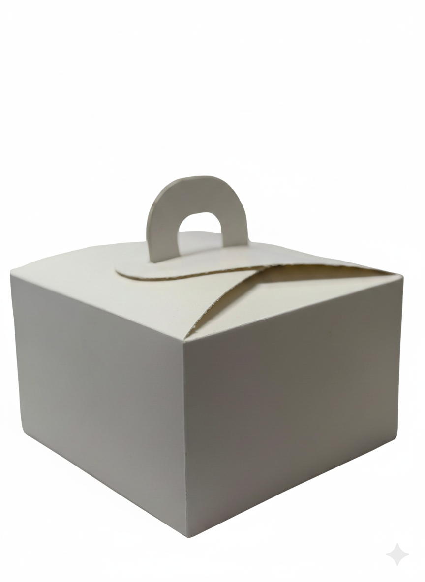 קרטון לבן להמבורגר עם ידית