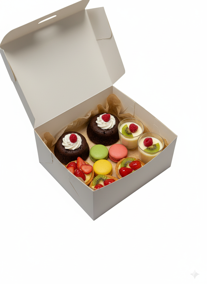 קרטון לבן להמבורגר עם ידית