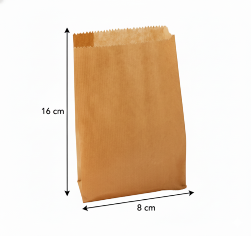 שקית מנייר חום במידה 8/16 ס"מ - מס' 1