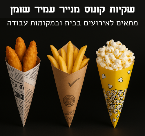  קונוס מנייר עמיד שומן  4 